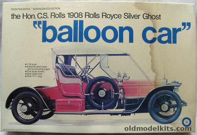 Entex 1/16 1908 Rolls Royce Silver Ghost 'Balloon Car', 9001 plastic model kit